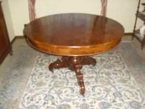 Tavolo francese antico (1840 ca.), in radica di noce - Foto 1 di 7