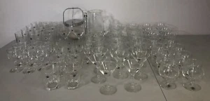 VTG Lot of 75 Pieces Sasaki Wheat Etched Crystal Glassware NWT - Picture 1 of 8