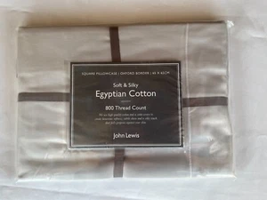 John Lewis Soft & Silky 800TC Cotton Square Oxford Pillowcase - cool grey - Picture 1 of 2