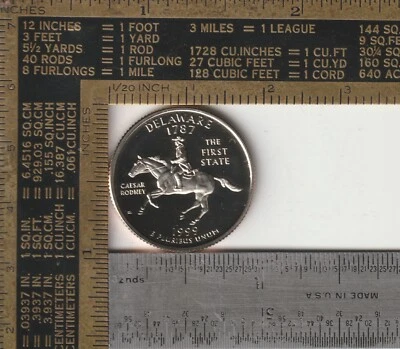 1999-S 25C Proof Washington Delaware State Quarter CLAD Coin San Francisco Mint - Image 1 of 2