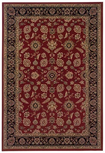 6'x9' Sphinx Bordered Red Flowers Scrolls 271C3 Area Rug - Aprx 6' 7" x 9' 6" - Picture 1 of 1