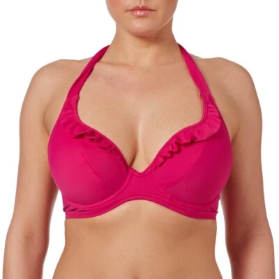 Top de biquíni Freya Swim AS3820 In The Mix rosa brilhante UW com faixas Halter 30D - Imagem 1 de 3