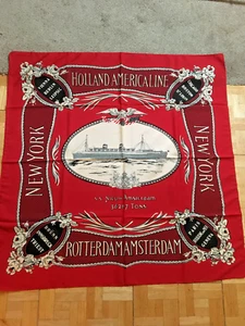 Bufanda Holland Americanline New York, Rotterdam Amsterdam roja y blanca, hecha en Italia - Imagen 1 de 9