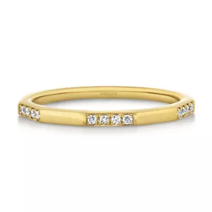 14 Kt Gelbgold abgewinkeltes dünnes flaches Diamantband - Bild 1 von 1