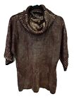 Holiday Ready!  Bellini Gold/Brown, Sweater With Stunning Collar & 3/4 Sleeve-Pm