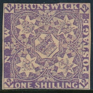 NEW BRUNSWICK 1851, 1/ VALUE, UNKNOWN MINT - NO GUM FORGERY STAMP. #A348 - Picture 1 of 2