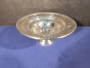 Krone Sterling gewichtetes Kompott Standfuß Bonboniere Netz selten Vintage - Bild 1 von 12