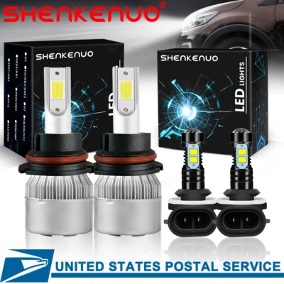 For 2004-2007 Saturn ION 6000K Combo LED Headlight Bulbs High/Low Beam +Fog Lamp - Image 1 of 4