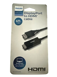 Philips 6' Display Port to HDMI Cable - Black - Picture 1 of 2