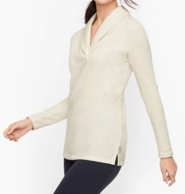 TALBOTS Plus Marfil PESO PLUMA POLAR ABRIGO CUELLO JERSEY Top 3X Foto 1 de 4