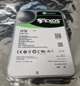 12TB HDD SEAGATE EXOS X12 ST12000NM0037 SAS 3.5" HARD DRIVE (NOT SATA HDD) - Photo 1/10
