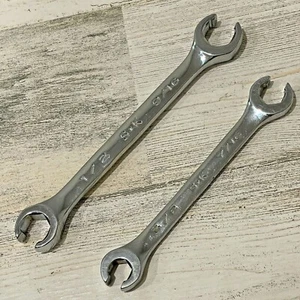 SK TOOLS USA FLARE NUT LINE WRENCH 2 pc SET 1/2 x 9/16 F1618 & 3/8 x 7/16 F1214 - Foto 1 di 5
