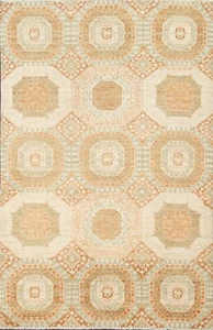 Vegetable Dye Khotan Hand-knotted Oriental Area Rug Geometric Wool 4'x6' Carpet - Picture 1 of 12