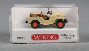 WIKING 001001/0010 01 H0,1:87 Willys Jeep CJ-3A - elfenbeinbeige NEUHEIT 2024! - Imagen 1 de 6