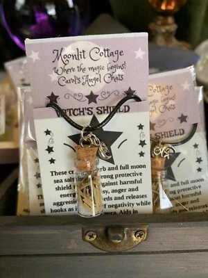 MOONLIT COTTAGE CAROLS ANGEL CHATS Witch's Shield Charm Necklace by Moonlit Cottage Carol's Angel Chats®