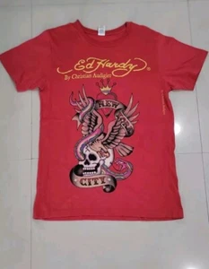 Ed Hardy New York City Schädel Shirt Erwachsene mittelrot 🙂 Herren ikonisch rot Shirt 🙂 - Bild 1 von 22