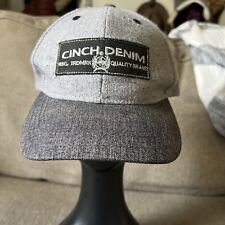 Cinch Denim Hat Cap Gray Wool Blend Patch Size 7 1/2