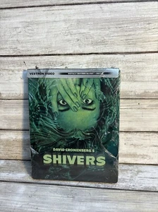 New Shivers (Blu-Ray + Digital, 1975)Vestron Video Steelbook SEALED Torn Shrink - Imagen 1 de 6