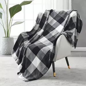 Buffalo Plaid Flannel Fleece Throw Blanket 90 X 108 Inches, Soft Lightweight Coz - Picture 1 of 12