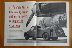 3/1952 PUB SINCLAIR AIRCRAFT OIL TRUCK AIRPORT AVITAILLEMENT ORIGINAL AD - Imagen 1 de 1