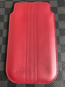 Genuine Vertu NEW Signature Touch Garnet Red Calf Super RARE 5.2" Slip CASE NEW  - Picture 1 of 2