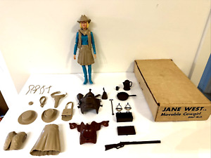 1960's Jane West Movable Cowgirl Action Figure & 30 Accessories, Mailer Box 2067