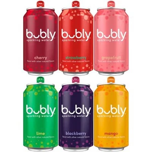 Sparkling Water 6 Flavor Variety Pack Blackberry Lime Cherry Grapefruit Straw... - Picture 1 of 7