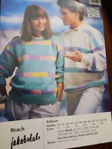 Maglione da spiaggia vintage Jakobsdals modello maglia 5542 34-56 inglese - Foto 1 di 1