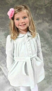 NEW NWT Silver/White Beautiful 2PC Zip Coat-Dress/Legging SET-Tala Bee Kids 4Y  - Picture 1 of 12
