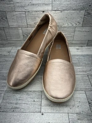 FitFlop Alpargata Sirena Cuero Dorado Rosa Sin Cordones Zapatos Planos Talla 6.5 Comodidad Foto 1 de 4