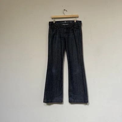 7 for All Mankind Women’s Dojo Dark Wash Latice Flare Jeans Size 30 - Image 1 of 4