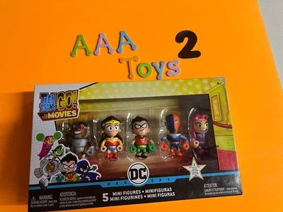 DC Teen Titans Go! To The Movies 5 Mini Figures NIB Batman Superman Jade Wilson - Image 1 of 2