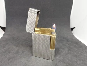 Vintage Dupont gas lighter Gatsby Silver Barley Line 2 Working Condition - Picture 1 of 9
