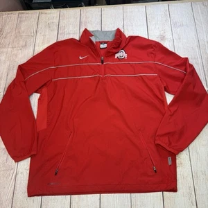Nike Ohio State Buckeyes Jacke Herren Medium Rot Pullover 1/4 Zip Storm Fit - Bild 1 von 12