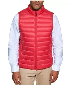 Club Room Mens Puffer Jacket Vest Medium Red Packable - Picture 1 of 5