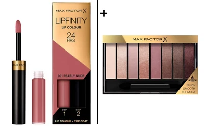 Max Factor Masterpiece Eyeshadow Palette ROSE NUDES + Lipfinity Nudes Lipstick - Image 1 of 4