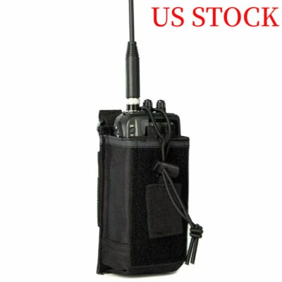 Tactical MOLLE Belt Pouch Portable Radio Holster Holder Walkie Talkie Bag Holder