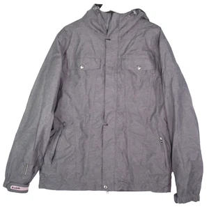 Planet Earth Jacket Women’s Large Gray Purple Zip Ski Snowboard Hooded Pockets - Picture 1 of 9