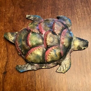 OCEAN SEA TURTLE WALL ART METAL PLAQUE NAUTICAL TROPICAL BEACH SEA SHORE - Picture 1 of 5