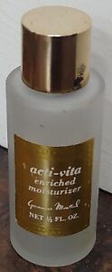 1968 Gemaine Monteil Acti-Vita Cream 1/2 FL. Oz Glass Bottle Vintage