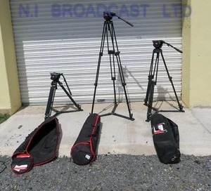 1x Manfrotto 504HD tripod head with 506GB 2 stage spreader legs, wedge plate, p - Picture 1 of 24