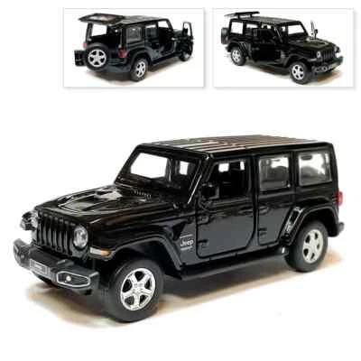 Jeep Wrangler Sahara Metal Model Diecast Car Scale, Collectible Toy Car Black - Image 1 of 4