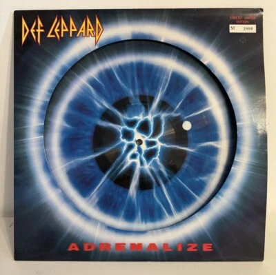 DEF LEPPARD Adrenalize 12" PICTURE DISC Vinyl LP 1992 NUMBERED Rare - Image 1 of 4