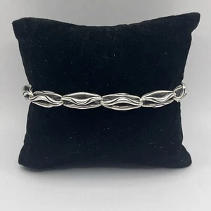 Sterling Silver Men’s 8" Modernist Biker Bracelet (30.5g) - Picture 1 of 3