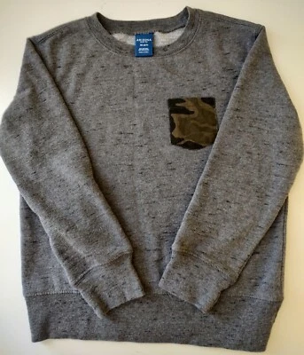 ARIZONA JEAN CO Boy's XS (6/7) Dk Gray Camo Pocket LS Pullover Sweatshirt EUC - Image 1 of 3