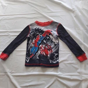 Marvel Spiderman Pajamas Kids Long Sleeve Shirt - Size 5 - Picture 1 of 9