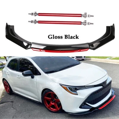 Front Bumper Lip Body Kit Splitter Spoiler For Toyota Corolla Hatchback Glossy B - Image 1 of 4