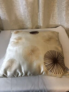THOR by Marlo Lorenz Brown / Beige Sunburst Design Throw Pillow Cover 18X18 - Picture 1 of 7