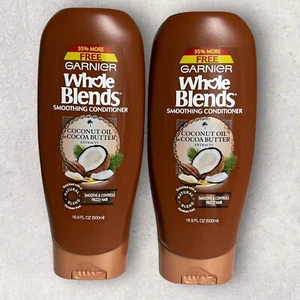 2 x Garnier Whole Blends Coconut Oil Cocoa Butter Smoothing Conditioner 16.9 Oz - Picture 1 of 2