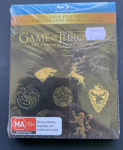 Game of Thrones Complete Season 3 Blu Ray REGION4 3POST factory, sealed - Picture 1 of 2